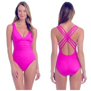 La Blanca Island Goddess Multi-Strap Cross-Back One Piece